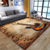 Classical Guitar Print Area Rug