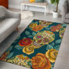 Floral Sugar Skull Rug