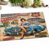 Vintage Route 66 Car Travel Through America Rug