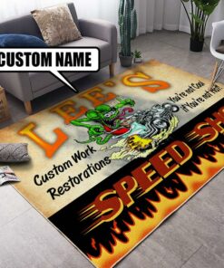 Personalized Rat Fink Speed Shop Rug