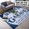 Personalized Name And Year Rat Fink Garage Rug