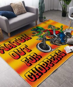 Rat Fink Watch Out For Choppers Rug