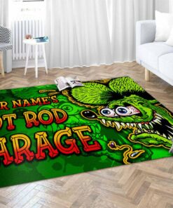 Personalized Hot Rod Garage Rug