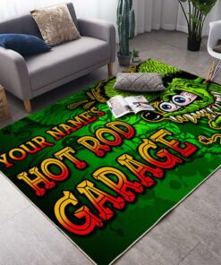 Personalized Hot Rod Garage Rug