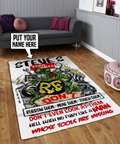 Personalized Rat Fink Garage Rug