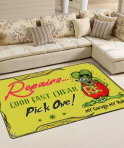 Rat Fink Repairs Good Fast Cheap Area Rug