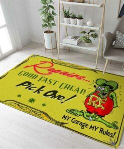 Rat Fink Repairs Good Fast Cheap Area Rug