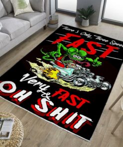 Hot Rod Fast Very Fast Rat Fink Rug