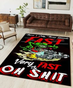 Hot Rod Fast Very Fast Rat Fink Rug
