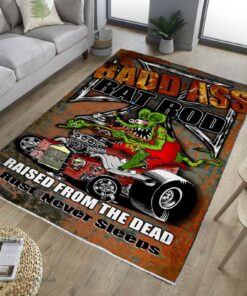 Badd Ass Rat Rod Rat Fink Rug