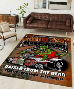 Badd Ass Rat Rod Rat Fink Rug