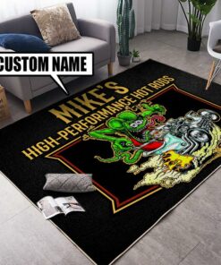 Personalized Name High Performance Hot Rods Rat Fink Rug