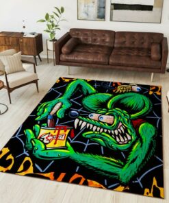 Scary Rat Fink Rug For Living Rom Bedroom