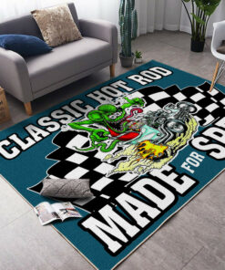 Classic Hot Rod Made For Speed Rug