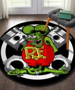 Rat Fink Hot Rod Round Rug