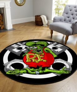 Rat Fink Hot Rod Round Rug