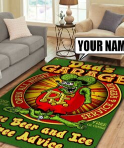 Personalized Garage Rat Fink Rug