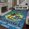 Personalized Rat Fink Hot Rod Garage Rug For Bedroom
