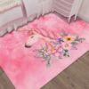 Pink Unicorn Flower Girl Area Rug