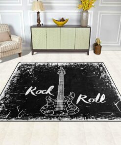 Rock And Roll Electric Guitar Music Area Rug
