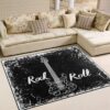 Rock And Roll Electric Guitar Music Area Rug