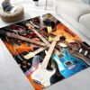 Electric Guitar Surrounded With Lightning Personalized Area Rug