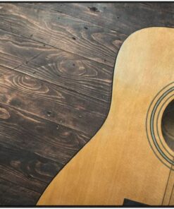 Stylish Guitar Wooden Area Rug Floor Pad