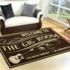 Welcome To GIG Room Personalized Guitar Area Rug
