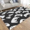 Video Game Controller Background Black and White Rug