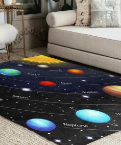 Outer Space Solar System Area Rug For Living Room Bedroom