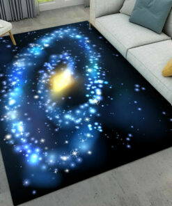 Stars Outer Space Milky Way Style Spiral Galaxy Area Rug