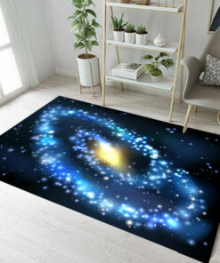 Stars Outer Space Milky Way Style Spiral Galaxy Area Rug