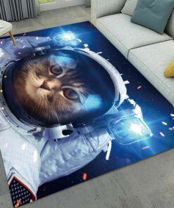 Space Astronaut Funny Cat Bedroom Living Room Area Rug