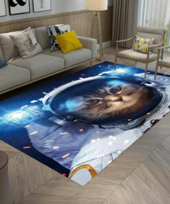 Space Astronaut Funny Cat Bedroom Living Room Area Rug