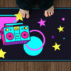 80s Colorful With Shapes Retro Rug