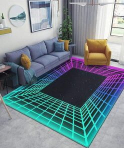 Vintage 80s Fashion Style Abstract Pattern Rug