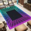 Vintage 80s Fashion Style Abstract Pattern Rug