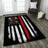 American Flag Firefighter Area Rug