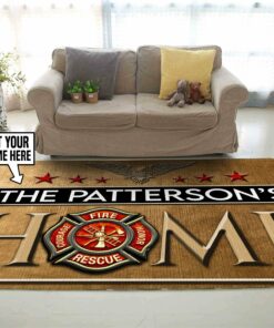 Personalized Firefighter Living Room Area Rug