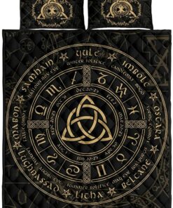 Triquetra Wheel of The Year Wicca Pagan Myth Halloween Personalized Bedding Set