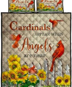 Cardinal Bird Bird APO Personalized Quilt Bed Set