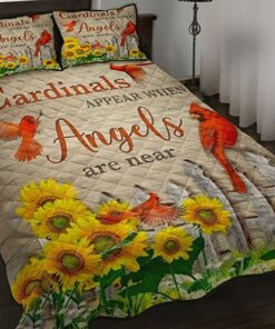 Cardinal Bird Bird APO Personalized Quilt Bed Set