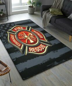 Firefighter Logo Indoor Outdoor Rug