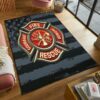 Firefighter Logo Area Rug