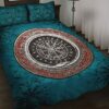 Viking Vegvisir and Mjolnir Personalized Quilt Bed Set