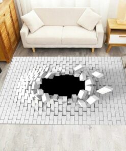 3D Square Vortex Illusion Rug