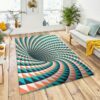 Realistic Optical Vortex Illusion Rug