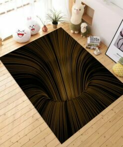 Black And Gold 3D Illusion Rug
