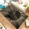 3D Checkered Vortex Optical Illusions Rug