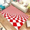 Red And White 3d Vortex Illusion Rug